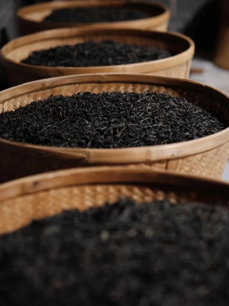 Bamboo Baskets Filled with Roasted Wuyi Rock Tea