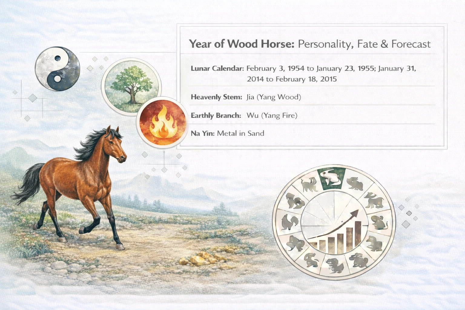 Prédictions du destin pour l'année du Cheval de Bois (1954 et 2014)