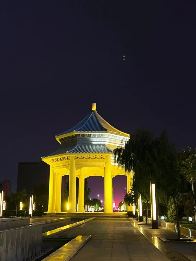 Traditional architecture and scenic surroundings in Yinchuan Ningxia captured in the afternoon