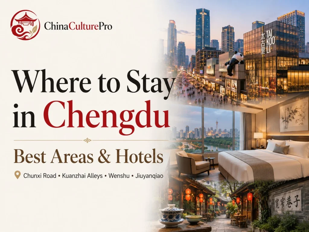 Where to Stay in Chengdu guide with Chunxi Road Taikoo Li hotel room Kuanzhai Alley and tea house scene - Where to Stay in Chengdu: Best Areas & Hotels 2026 - The China Journey - Double Ninth Festival: Climbing High to Honor Elders 2026 - The China Journey Where to Stay in Chengdu guide with Chunxi Road Taikoo Li hotel room Kuanzhai Alley and tea house scene - Where to Stay in Chengdu: Best Areas & Hotels 2026 - The China Journey - Double Ninth Festival: Climbing High to Honor Elders 2026 - The China Journey