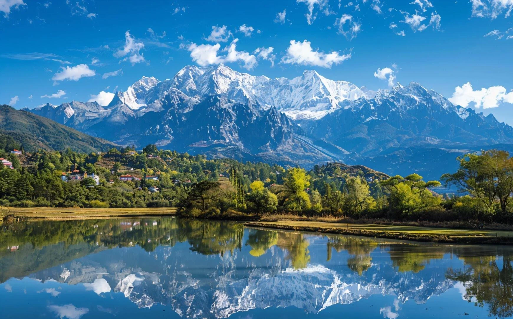 Pantulan Gunung Salji Naga Jade – puncak bersalji terpantul di tasik tenang di kawasan desa Lijiang, Yunnan - Panduan Perjalanan Yunnan: Laluan & Tempat Terbaik 2026 - The China Journey Pantulan Gunung Salji Naga Jade – puncak bersalji terpantul di tasik tenang di kawasan desa Lijiang, Yunnan - Panduan Perjalanan Yunnan: Laluan & Tempat Terbaik 2026 - The China Journey