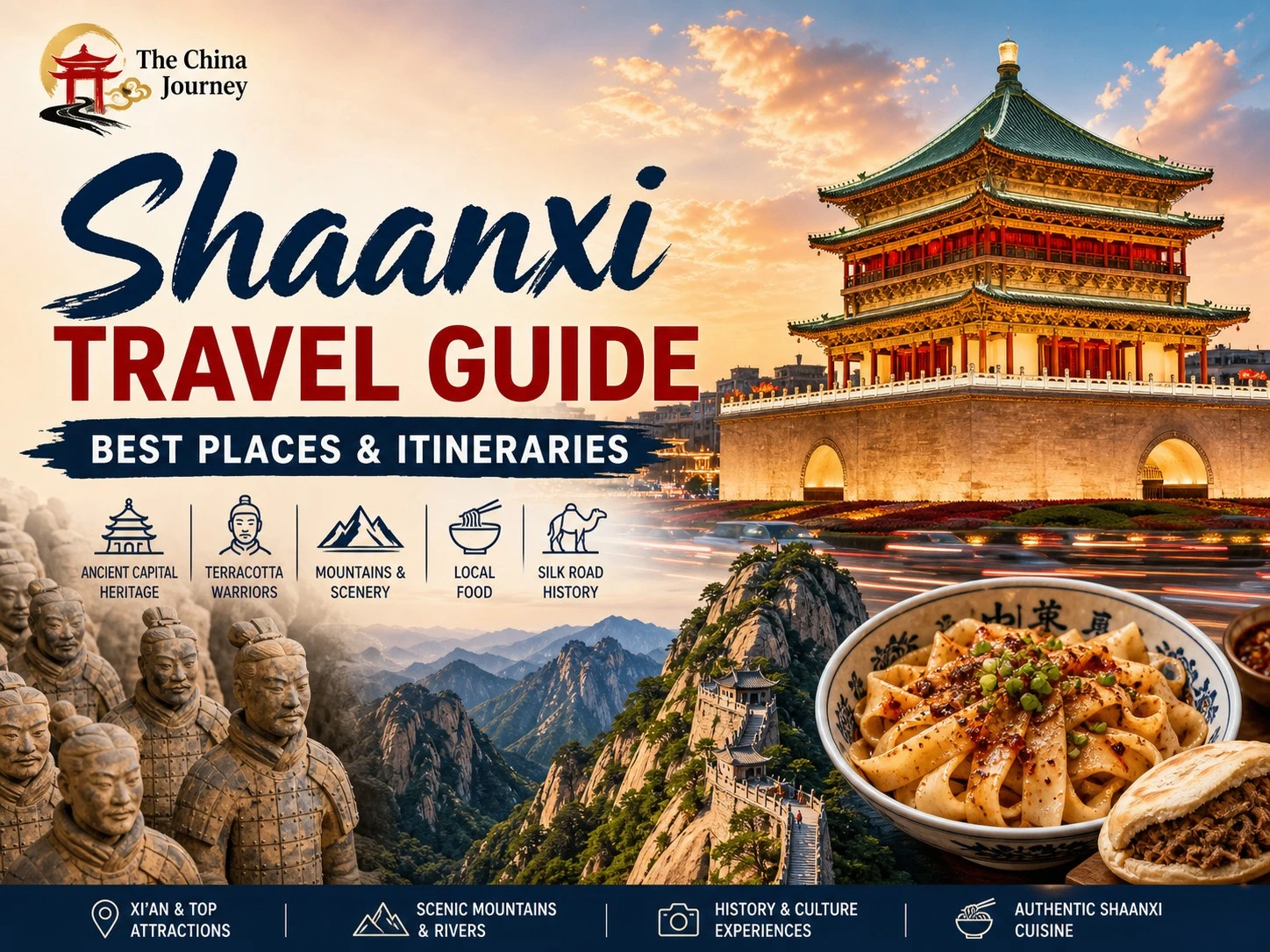 Guida di viaggio dello Shaanxi: Guerrieri di terracotta di Xi'an, Monte Huashan, gastronomia e punti salienti dell'itinerario.