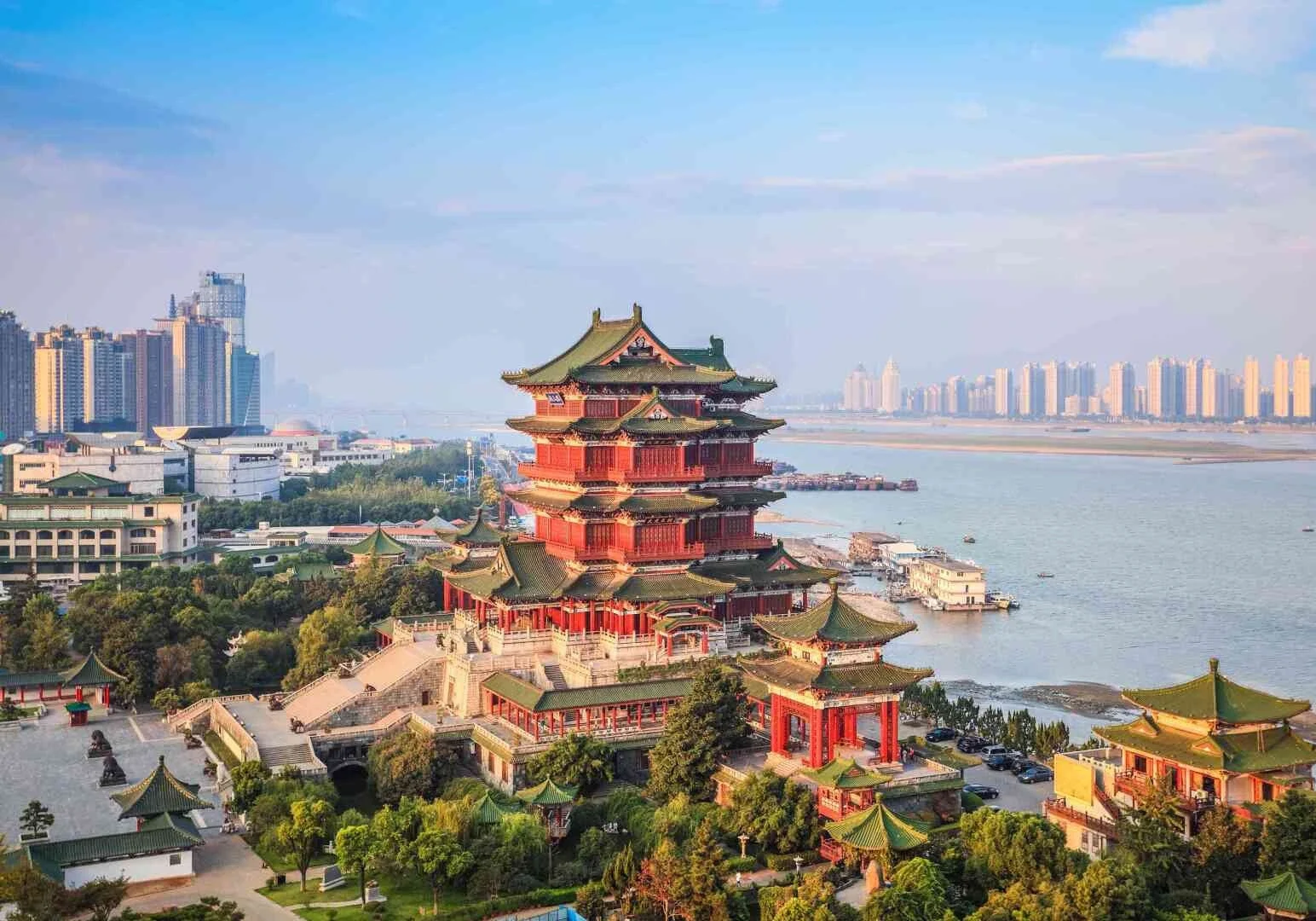 Tengwang Pavilion Daytime Cityscape Iconic historic tower overlooking Gan River and modern skyline in Nanchang Jiangxi - Jiangxi Travel Guide: Routes, Tips & Itineraries 2026 - The China Journey Tengwang Pavilion Daytime Cityscape Iconic historic tower overlooking Gan River and modern skyline in Nanchang Jiangxi - Jiangxi Travel Guide: Routes, Tips & Itineraries 2026 - The China Journey