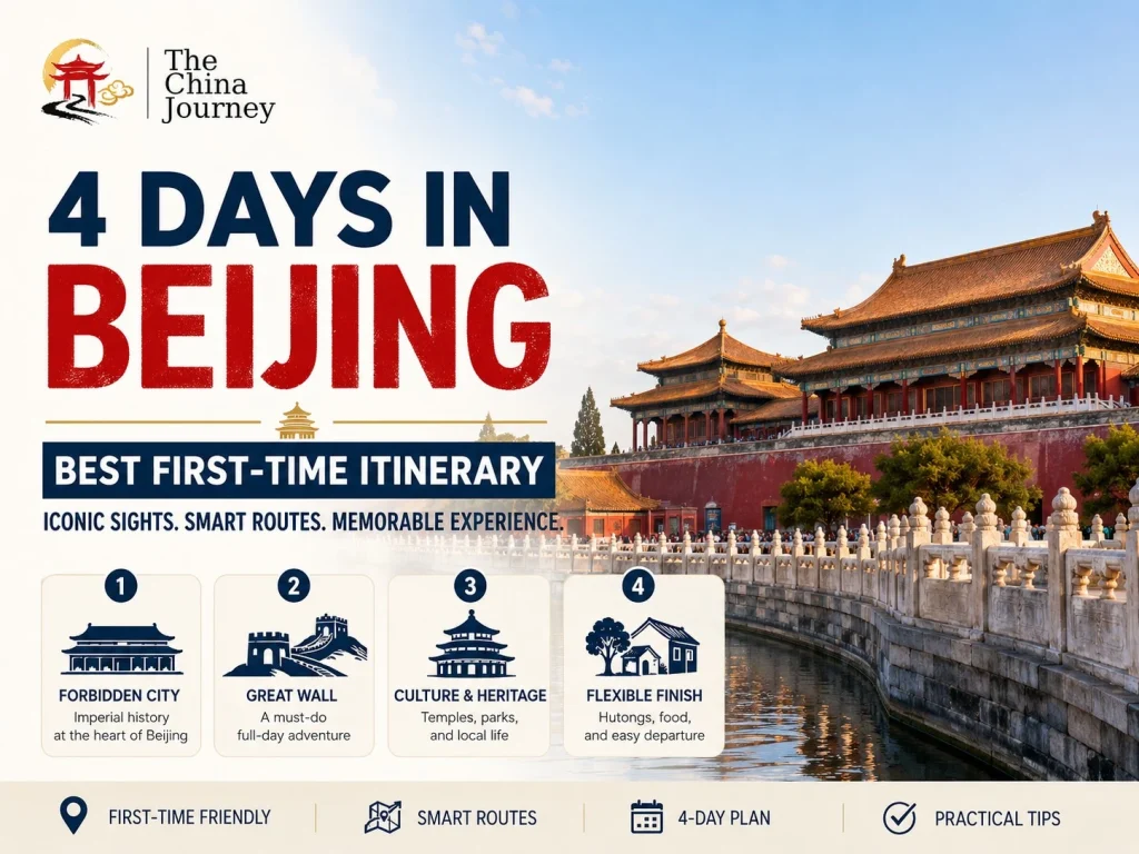 4 Days in Beijing travel cover featuring Forbidden City architecture Great Wall culture routes fl - 4 Days in Beijing: Best First-Time Itinerary 2026 - The China Journey - Yu Garden Shanghai: Is It Worth Visiting? 2026 - The China Journey 4 Days in Beijing travel cover featuring Forbidden City architecture Great Wall culture routes fl - 4 Days in Beijing: Best First-Time Itinerary 2026 - The China Journey - Yu Garden Shanghai: Is It Worth Visiting? 2026 - The China Journey