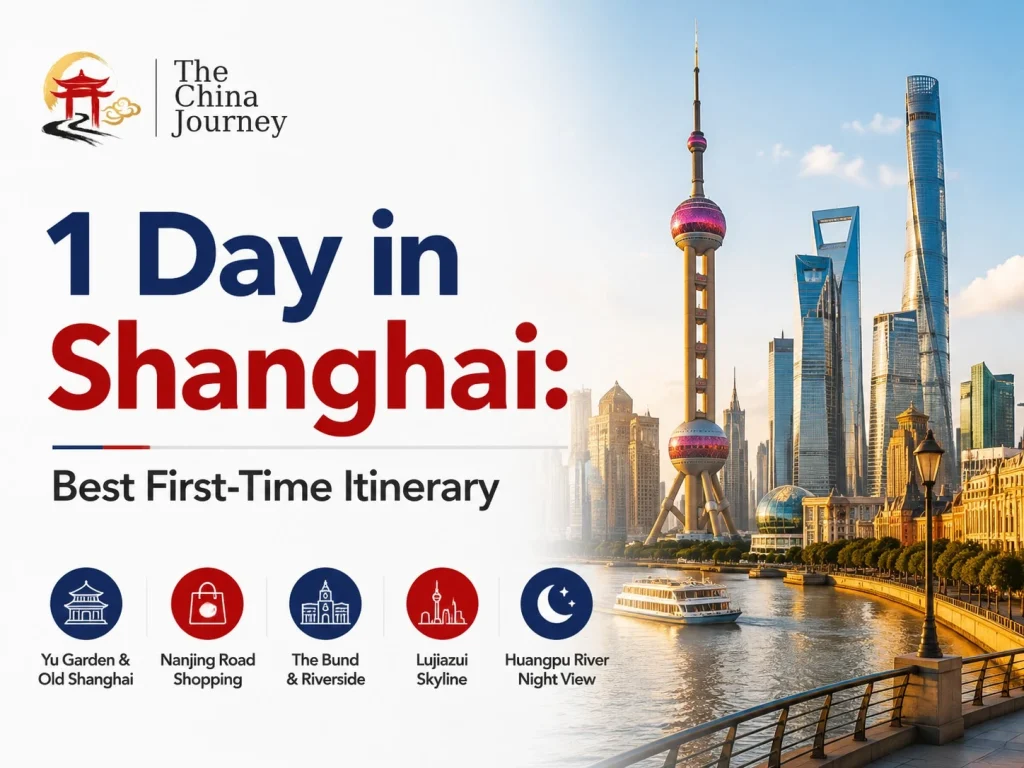 1 day in Shanghai itinerary featuring Yu Garden Nanjing Road the Bund Lujiazui skyline and Huangpu River night views