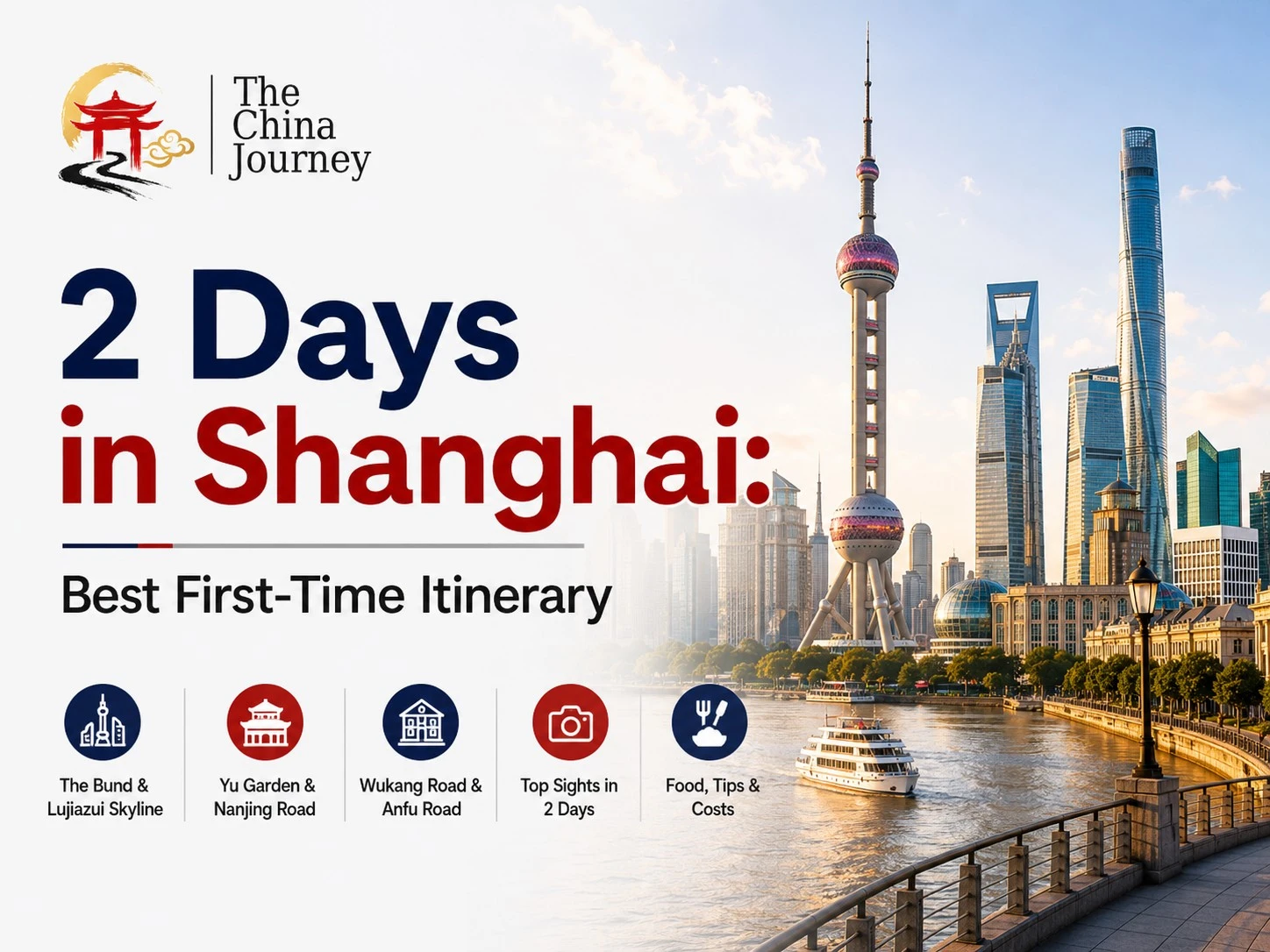 Een reisroute voor 2 dagen in Shanghai, inclusief de skyline van Bund, Lujiazui, Yu Garden, Wukang Road en de belangrijkste bezienswaardigheden voor een eerste bezoek.