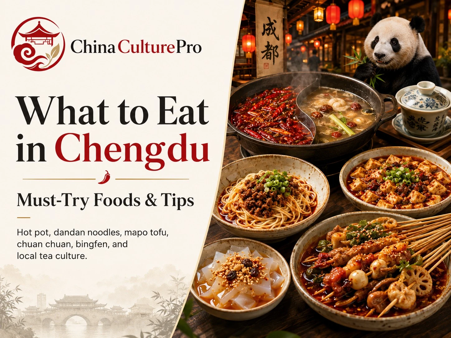 What to Eat in Chengdu guide with hot pot dandan noodles mapo tofu chuan chuan bingfen and tea culture