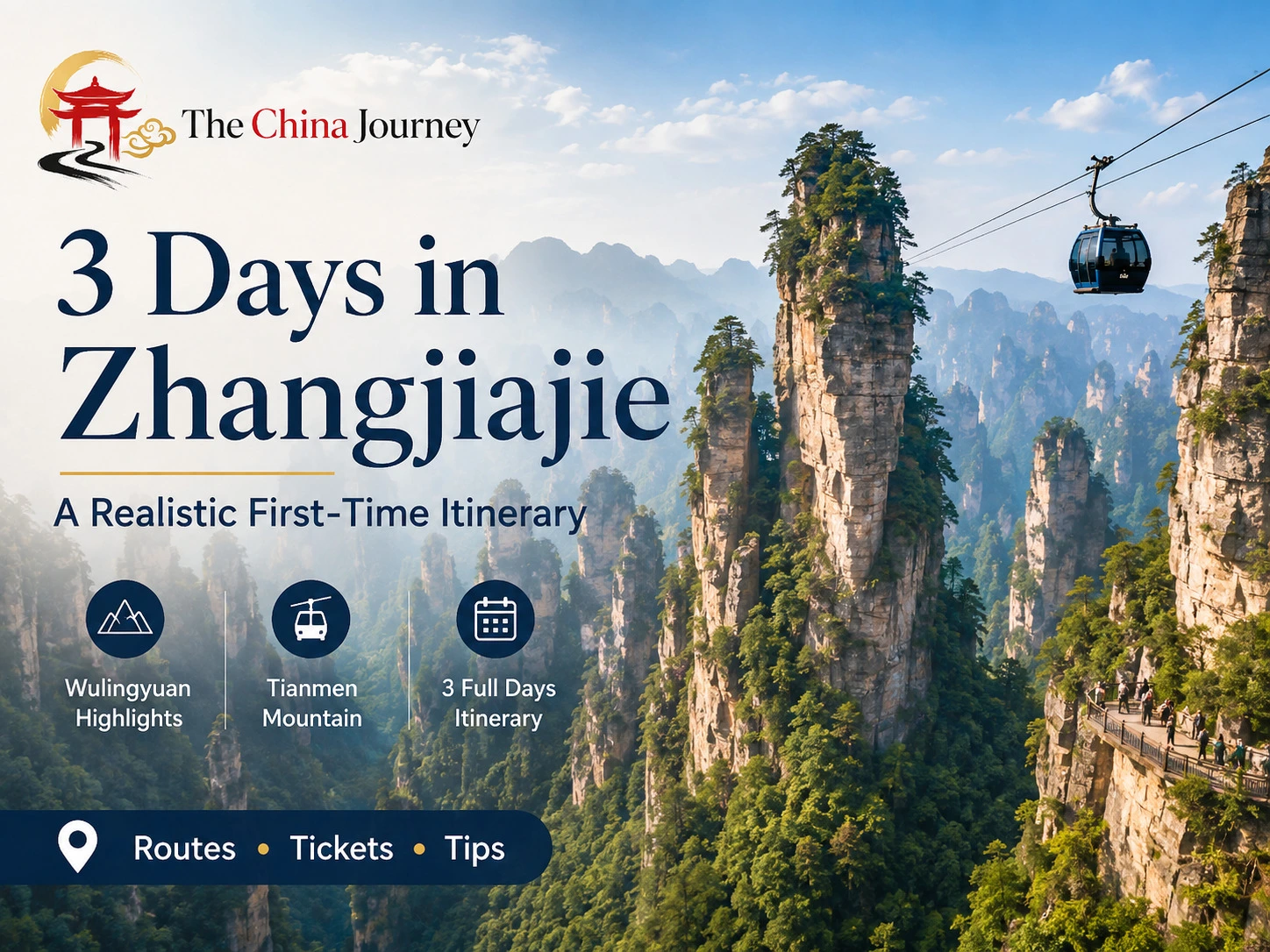 3 Days in Zhangjiajie itinerary guide with Wulingyuan sandstone pillars Tianmen cable car routes tickets and tips