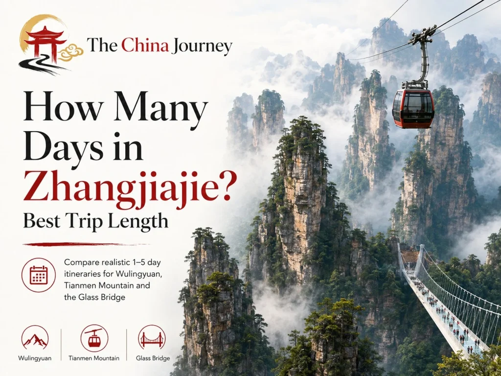 How Many Days in Zhangjiajie Best Trip Length cover with Wulingyuan peaks cable car and Glass Bridge
